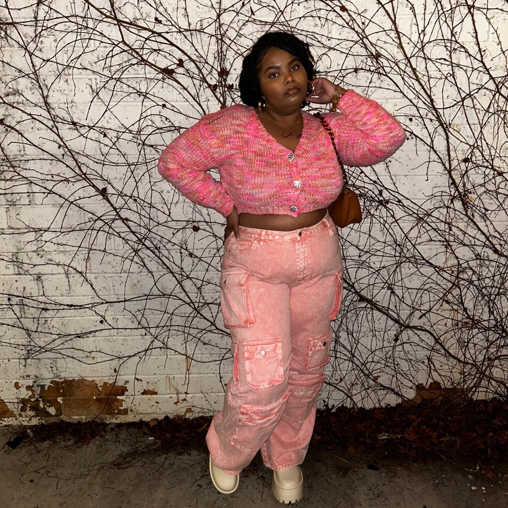 Fashion Nova High Rise Lily Cargo Jeans
